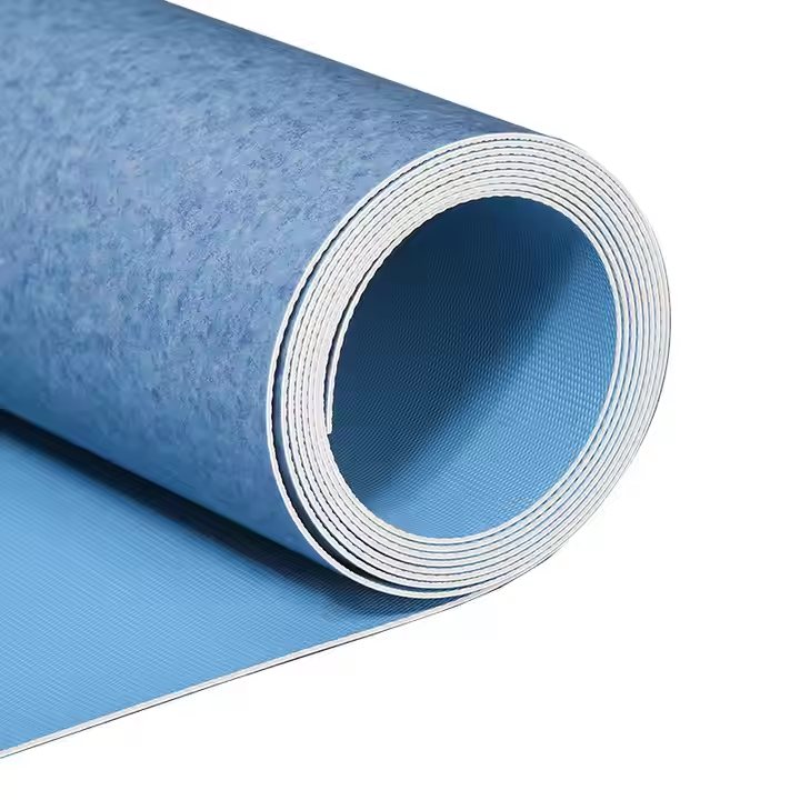blue color of pvc heterogeneous vinyl flooring roll